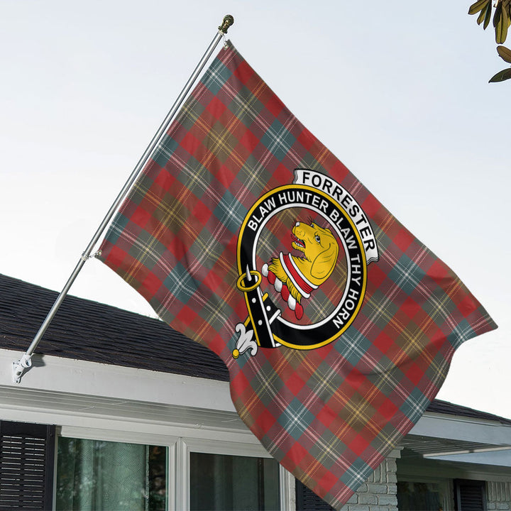 Forrester Weathered Clan Badge Tartan House Flag