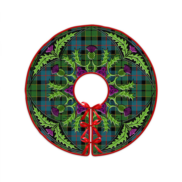 Forsyth Ancient Clan Badge Tartan Christmas Tree Skirt Scottish Thistle Design