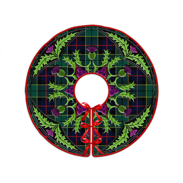 Forsyth Modern Clan Badge Tartan Christmas Tree Skirt Scottish Thistle Design