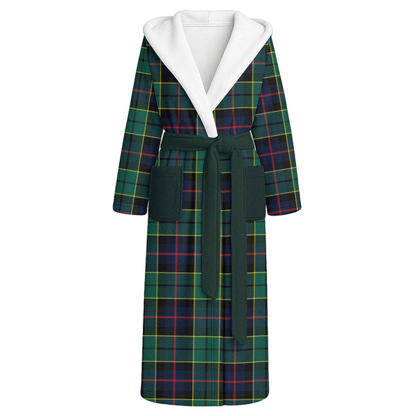 Forsyth Modern Clan Badge Tartan Flannel Hooded Bathrobe