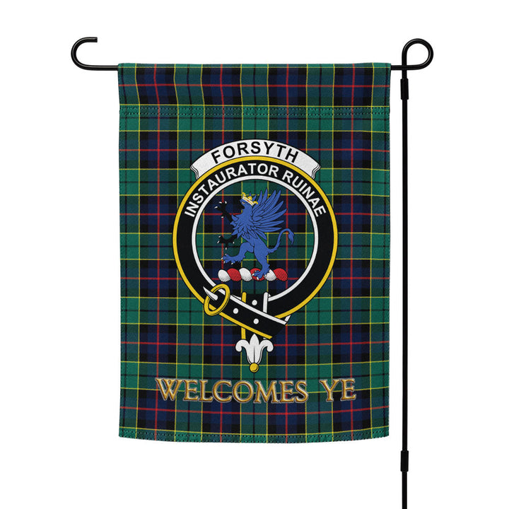 Forsyth Modern Clan Badge Tartan Garden Flag
