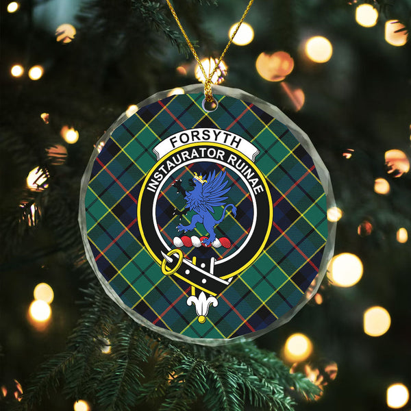 Forsyth Modern Clan Badge Tartan Glass Ornament