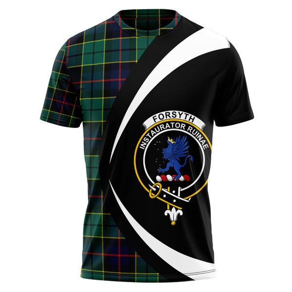Forsyth Modern Clan Badge Tartan T-Shirt Circle Style Personalized