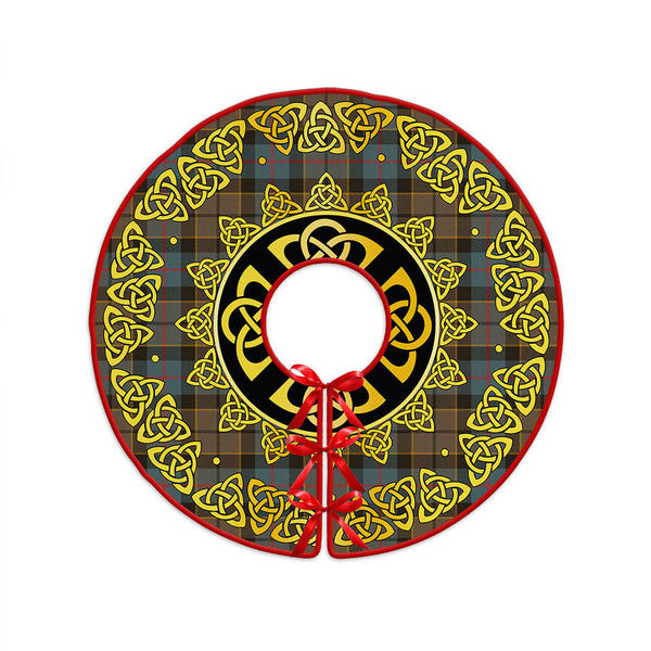 Forsyth Weathered Clan Badge Tartan Christmas Tree Skirt Golden Celtic Heritage