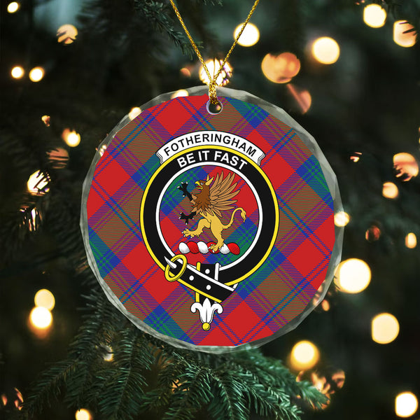Fotheringham Modern Clan Badge Tartan Glass Ornament
