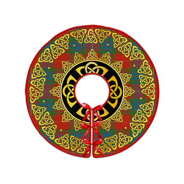 Fraser Ancient Clan Badge Tartan Christmas Tree Skirt Golden Celtic Heritage