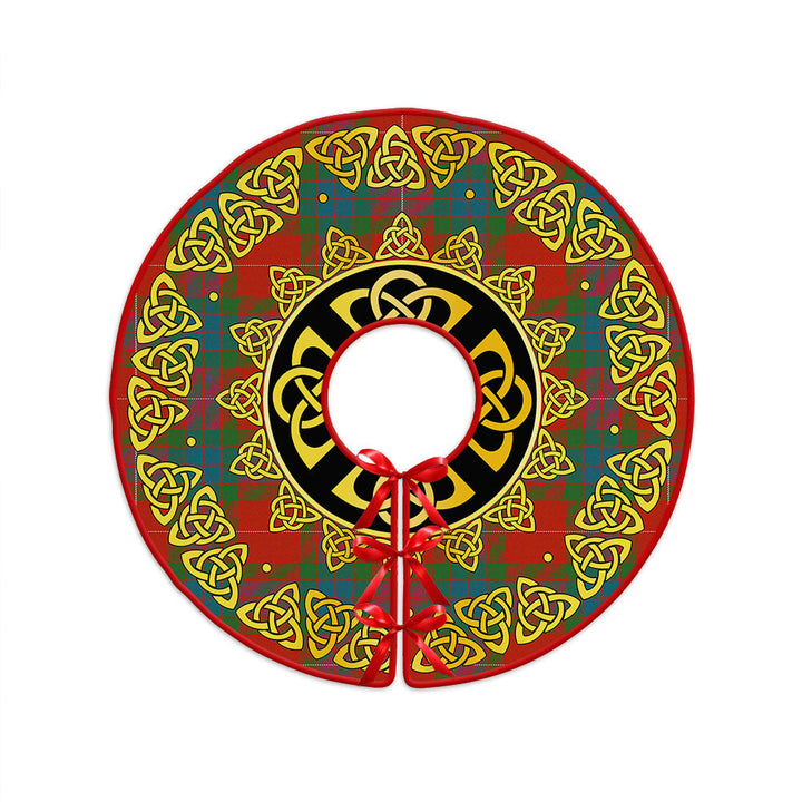 Fraser Ancient Clan Badge Tartan Christmas Tree Skirt Golden Celtic Heritage