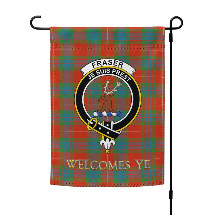 Fraser Ancient Clan Badge Tartan Garden Flag