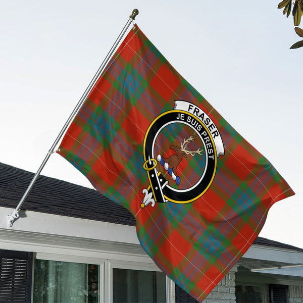 Fraser Ancient Clan Badge Tartan House Flag