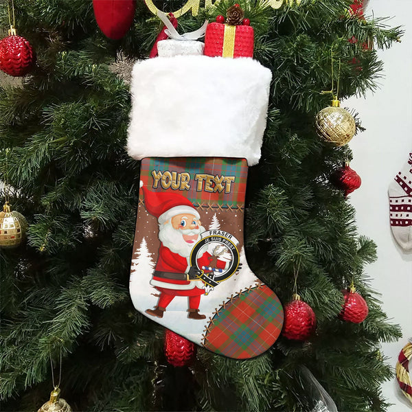 Fraser Ancient Clan Badge Tartan Christmas Stocking Holiday Blessings Merry Christmas Joy