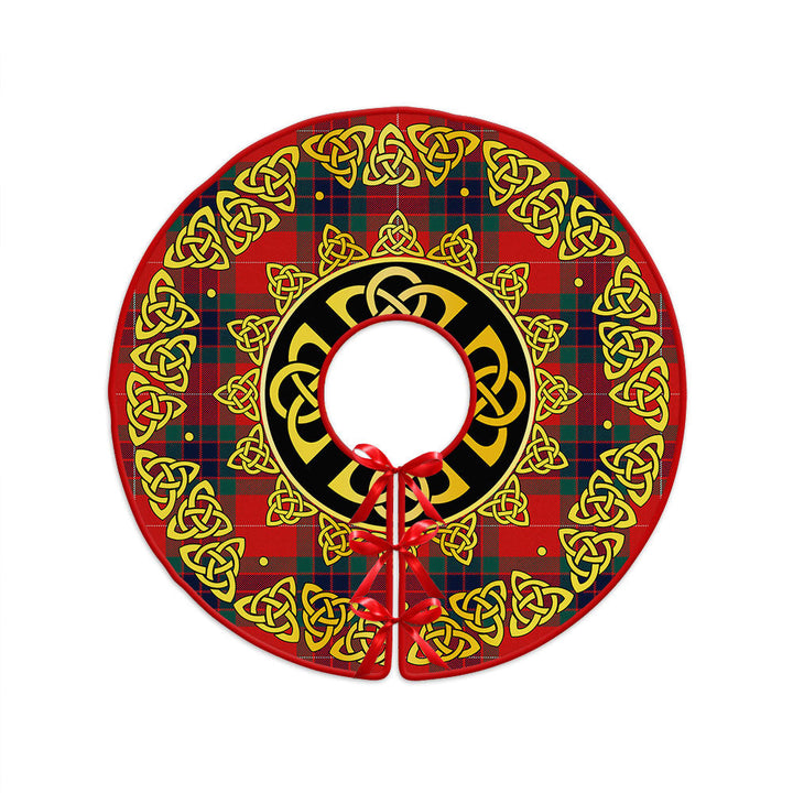 Fraser Modern Clan Badge Tartan Christmas Tree Skirt Golden Celtic Heritage