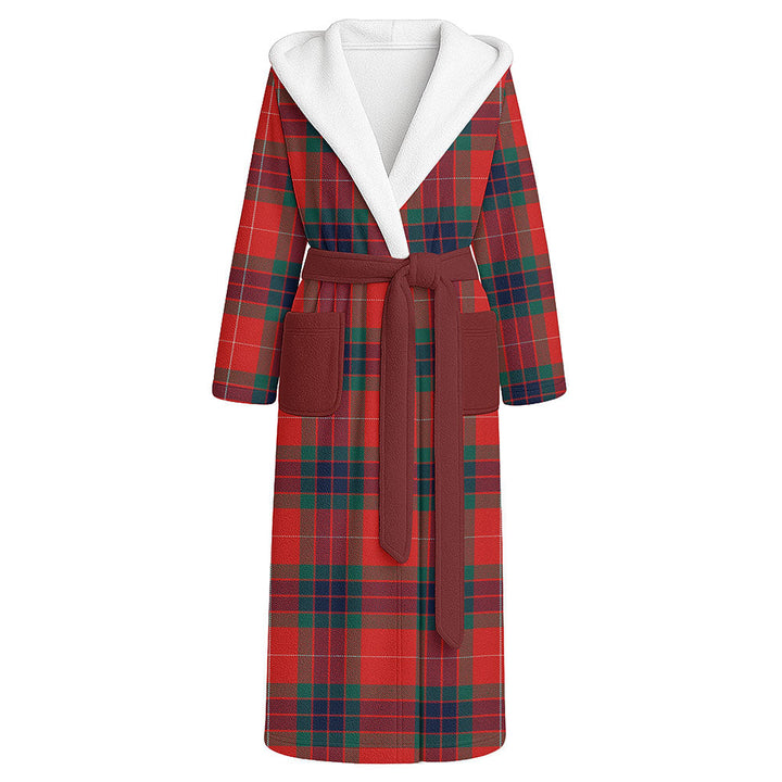 Fraser Modern Clan Badge Tartan Flannel Hooded Bathrobe