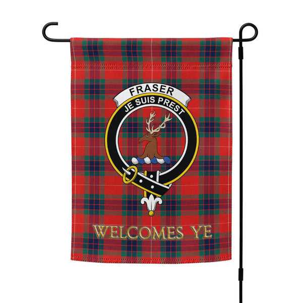 Fraser Modern Clan Badge Tartan Garden Flag