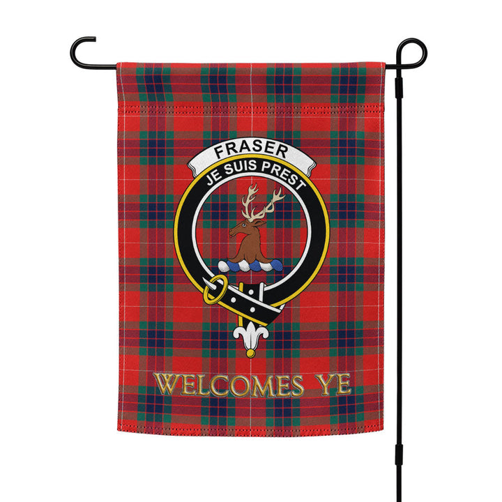 Fraser Modern Clan Badge Tartan Garden Flag