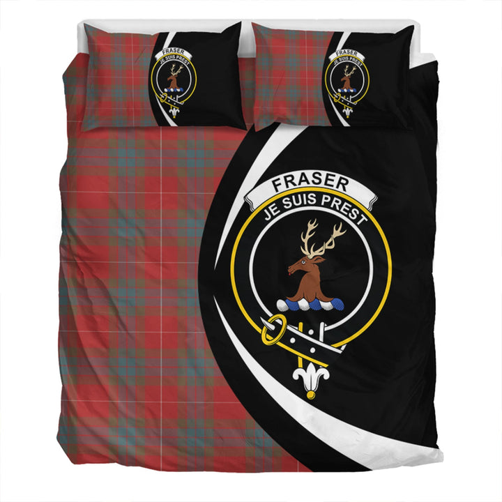 Fraser Weathered Clan Badge Tartan Bedding Set Circle Style