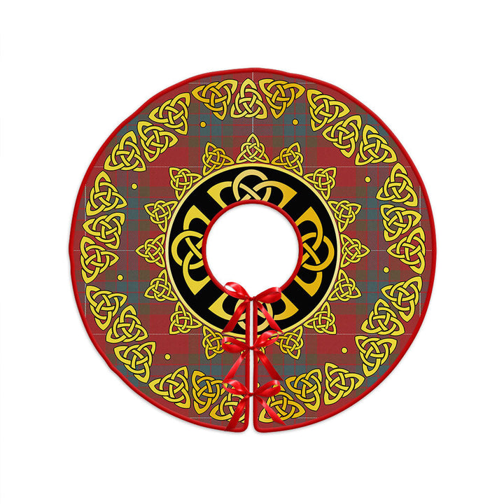 Fraser Weathered Clan Badge Tartan Christmas Tree Skirt Golden Celtic Heritage