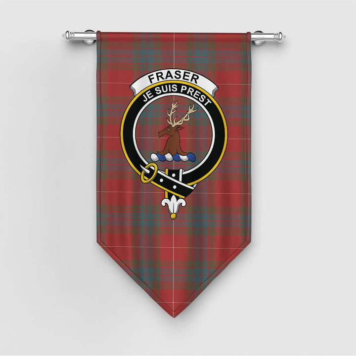 Fraser Weathered Clan Badge Tartan Gonfalon