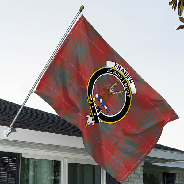 Fraser Weathered Clan Badge Tartan House Flag