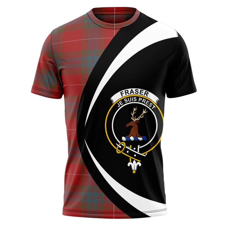 Fraser Weathered Clan Badge Tartan T-Shirt Circle Style Personalized