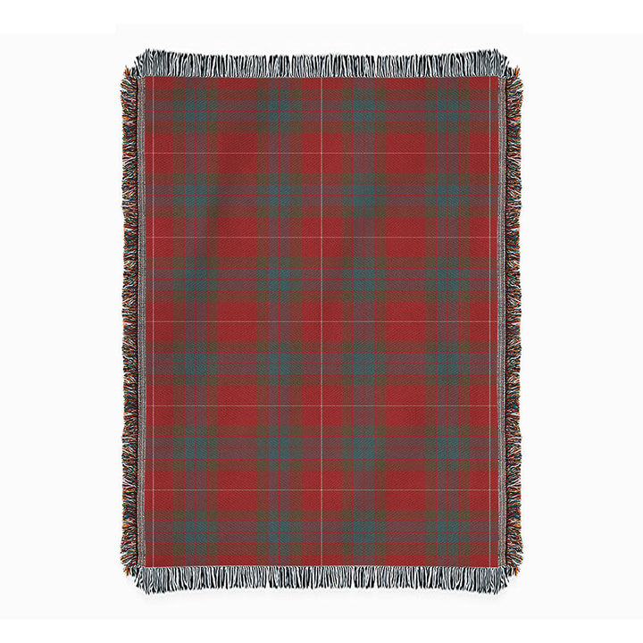 Fraser Weathered Clan Badge Tartan Woven Blanket