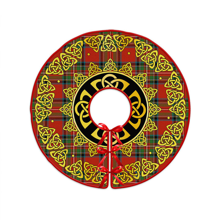 Fullarton Clan Badge Tartan Christmas Tree Skirt Golden Celtic Heritage