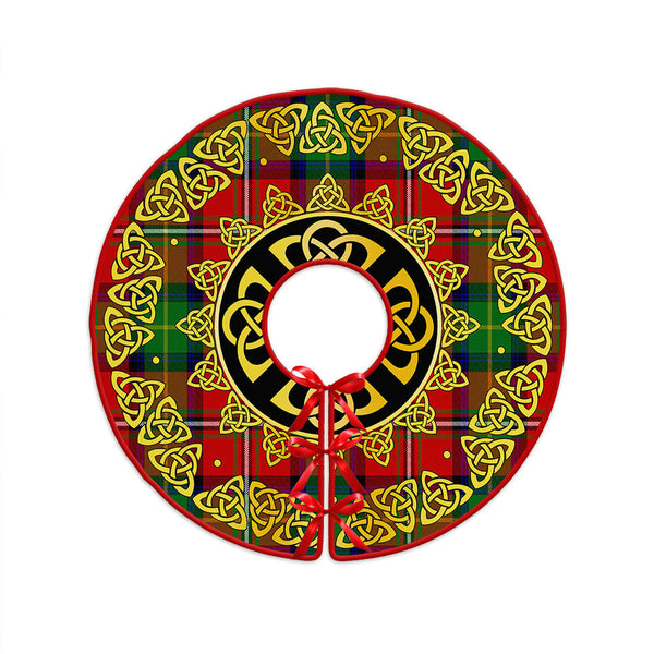 Fullerton Clan Badge Tartan Christmas Tree Skirt Golden Celtic Heritage