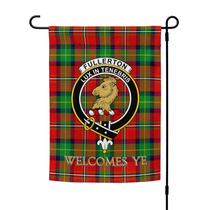 Fullerton Clan Badge Tartan Garden Flag