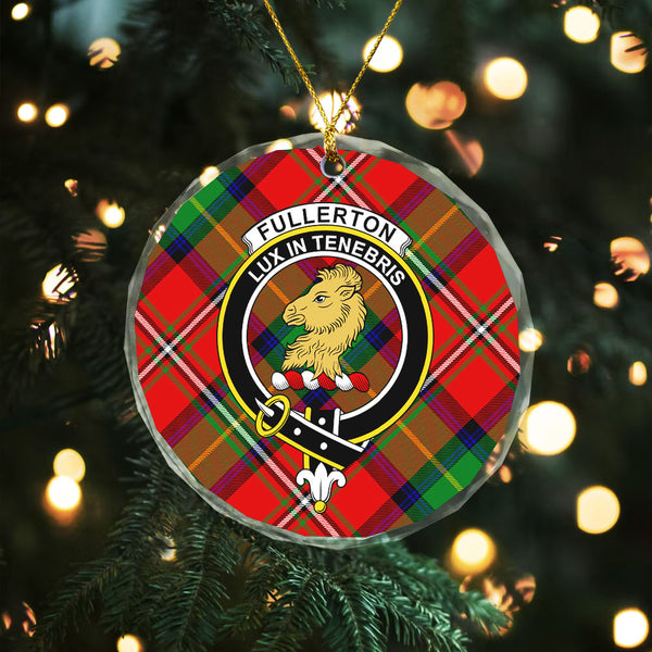 Fullerton Clan Badge Tartan Glass Ornament