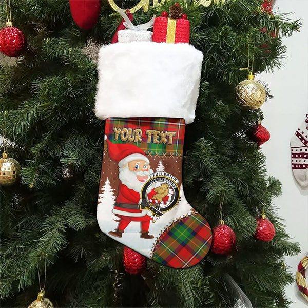 Fullerton Clan Badge Tartan Christmas Stocking Holiday Blessings Merry Christmas Joy