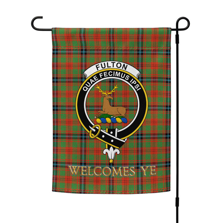 Fulton 1999 Ancient Clan Badge Tartan Garden Flag