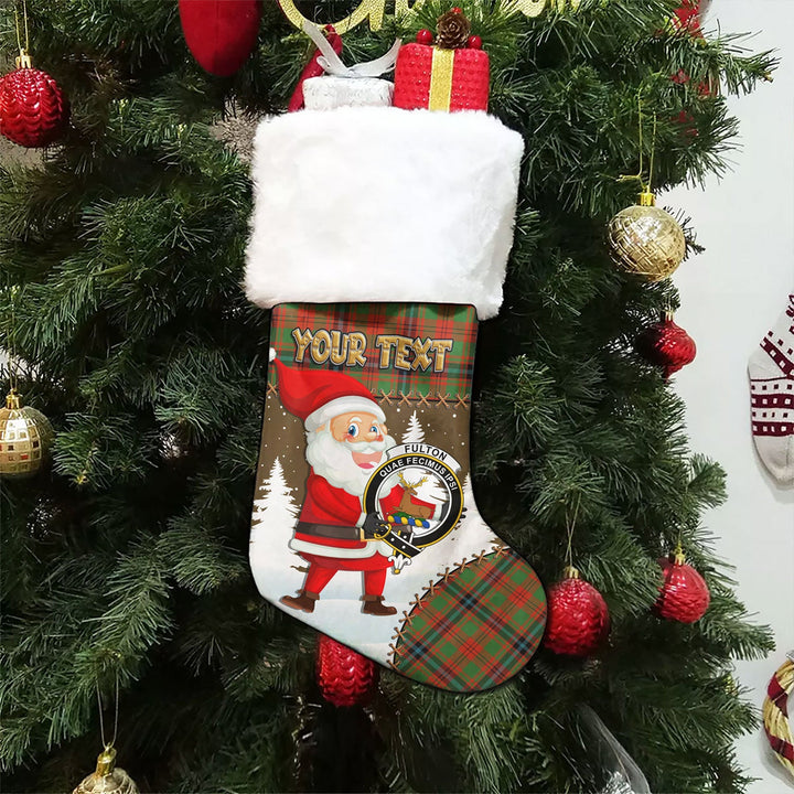 Fulton 1999 Ancient Clan Badge Tartan Christmas Stocking Holiday Blessings Merry Christmas Joy