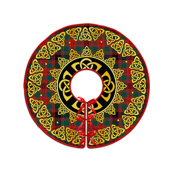 Fulton 1999 Modern Clan Badge Tartan Christmas Tree Skirt Golden Celtic Heritage