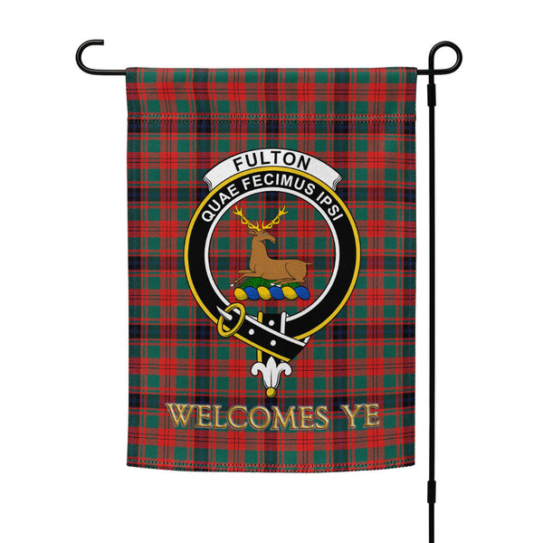 Fulton 1999 Modern Clan Badge Tartan Garden Flag