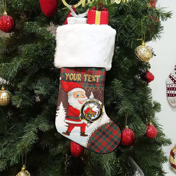 Fulton 1999 Modern Clan Badge Tartan Christmas Stocking Holiday Blessings Merry Christmas Joy