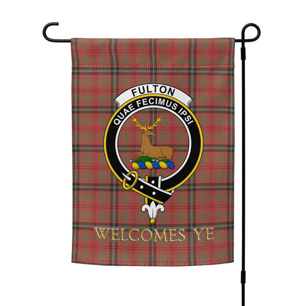 Fulton 1999 Weathered Clan Badge Tartan Garden Flag