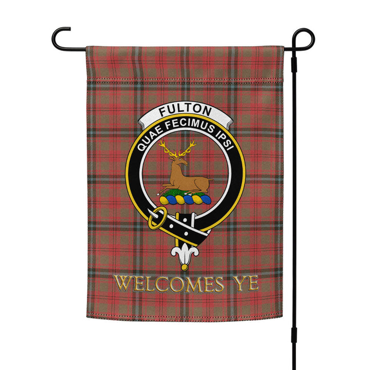 Fulton 1999 Weathered Clan Badge Tartan Garden Flag
