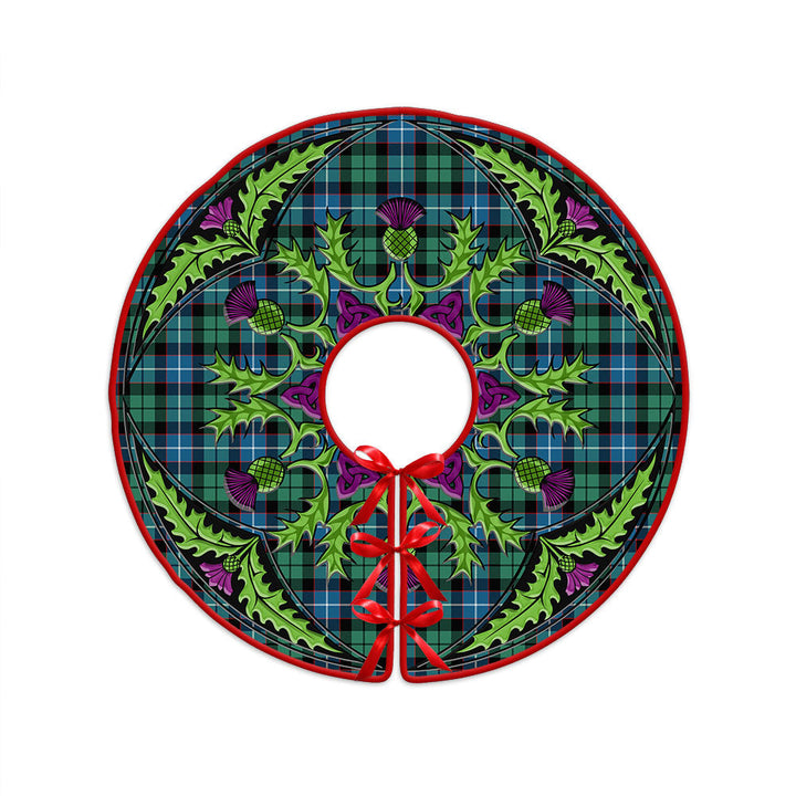 Galbraith Ancient Clan Badge Tartan Christmas Tree Skirt Scottish Thistle Design