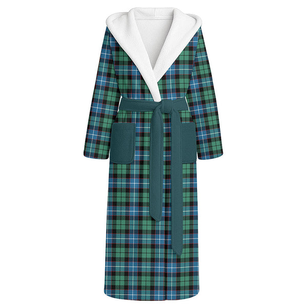 Galbraith Ancient Clan Badge Tartan Flannel Hooded Bathrobe
