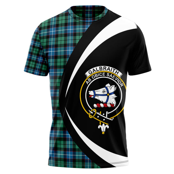 Galbraith Ancient Clan Badge Tartan T-Shirt Circle Style Personalized