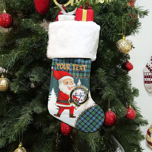Galbraith Ancient Clan Badge Tartan Christmas Stocking Holiday Blessings Merry Christmas Joy