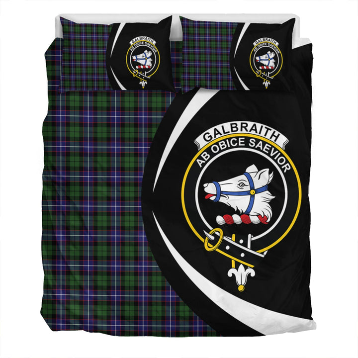 Galbraith Modern Clan Badge Tartan Bedding Set Circle Style