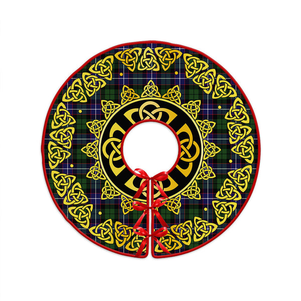 Galbraith Modern Clan Badge Tartan Christmas Tree Skirt Golden Celtic Heritage
