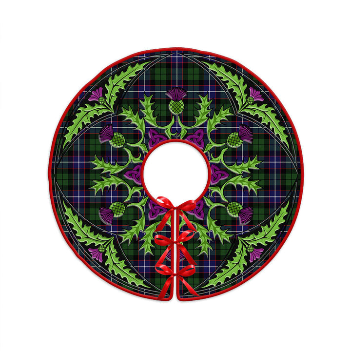 Galbraith Modern Clan Badge Tartan Christmas Tree Skirt Scottish Thistle Design