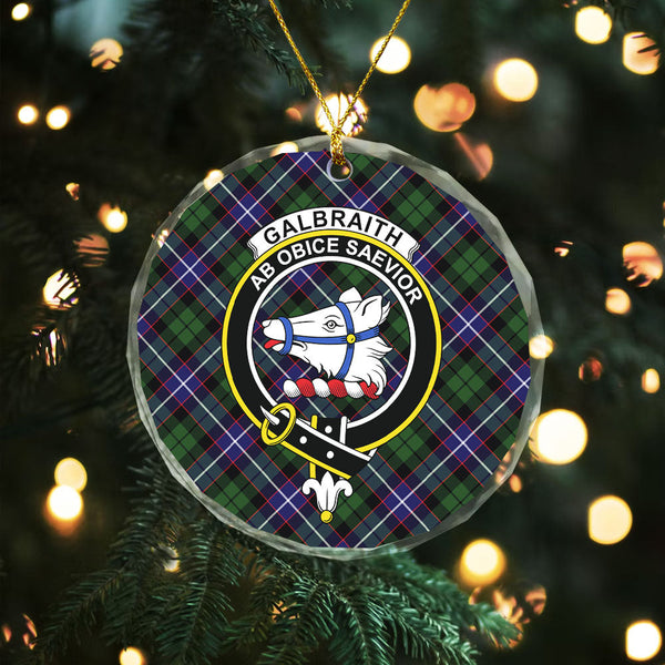 Galbraith Modern Clan Badge Tartan Glass Ornament
