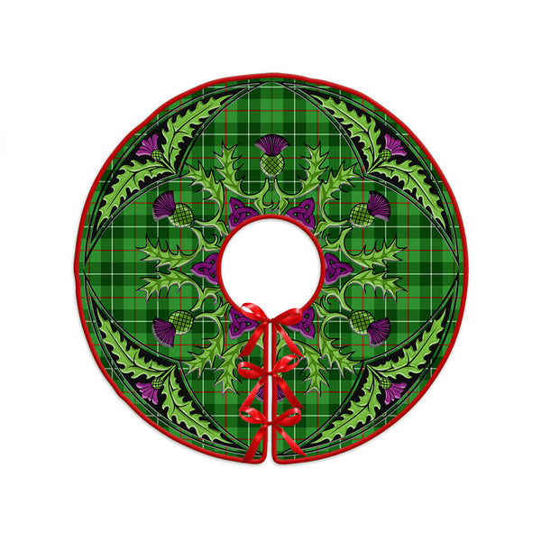 Galloway District Clan Badge Tartan Christmas Tree Skirt Scottish Thistle Design