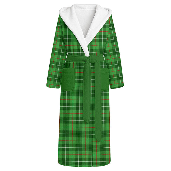 Galloway District Clan Badge Tartan Flannel Hooded Bathrobe