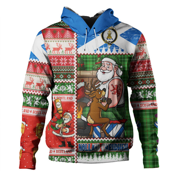 Galloway District Clan Badge Tartan Hoodie Scottish Santa Tattoo Christmas Comic Patchwork Style