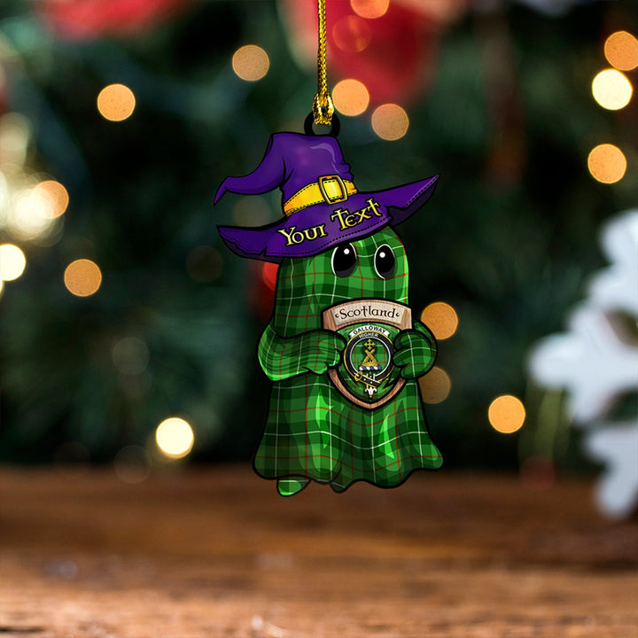 Galloway District Clan Badge Tartan Wood Acrylic Ornament Halloween Ghost