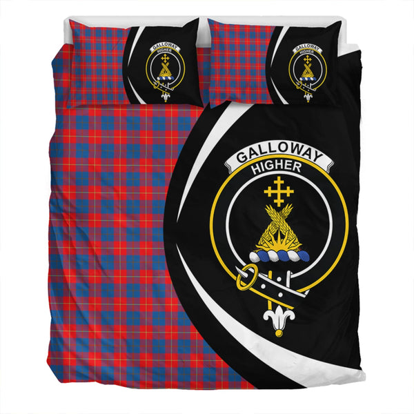 Galloway Red Clan Badge Tartan Bedding Set Circle Style