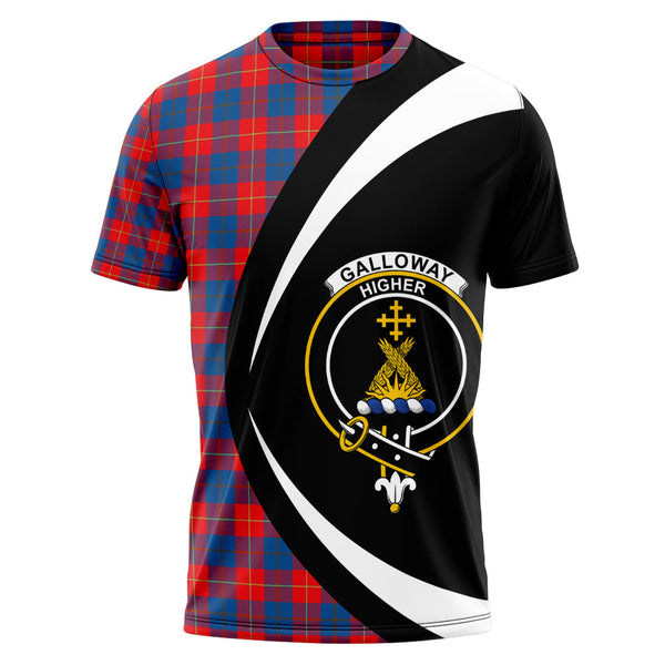 Galloway Red Clan Badge Tartan T-Shirt Circle Style Personalized